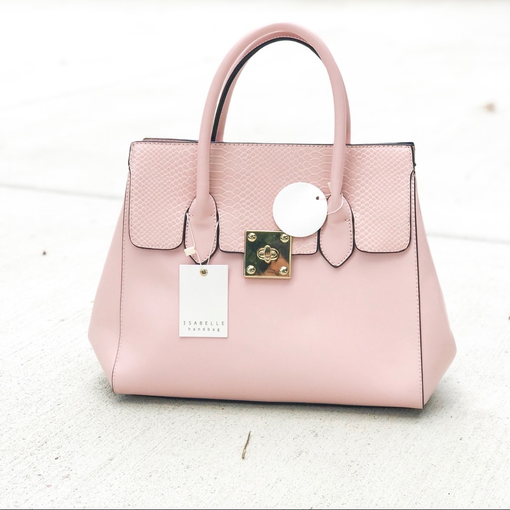 Pink Vegan Leather Handbag